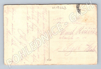 Pohlednice pastýř s ovcemi etnografie venkov (M19323)