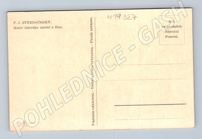 Pohlednice Velikonoční motiv lidové umění Blaty etnografie (M19327)