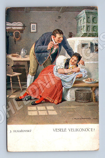 Pohlednice Starobylá velikonoční lidová tradice J Mukařovský (M19331)