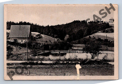 Pohlednice Divišov koupaliště 1934 ČSR (M1934)