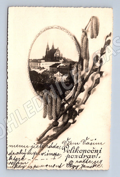 Pohlednice Velikonoční Pražský hrad ČSR 1933 (M19349)