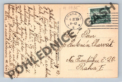 Postcard Divišov Lote Doly 1939 PP (M1935)