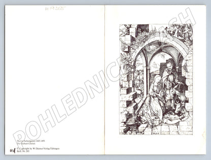 Pohlednice Schongauer vánoční motiv skládací (M19355)