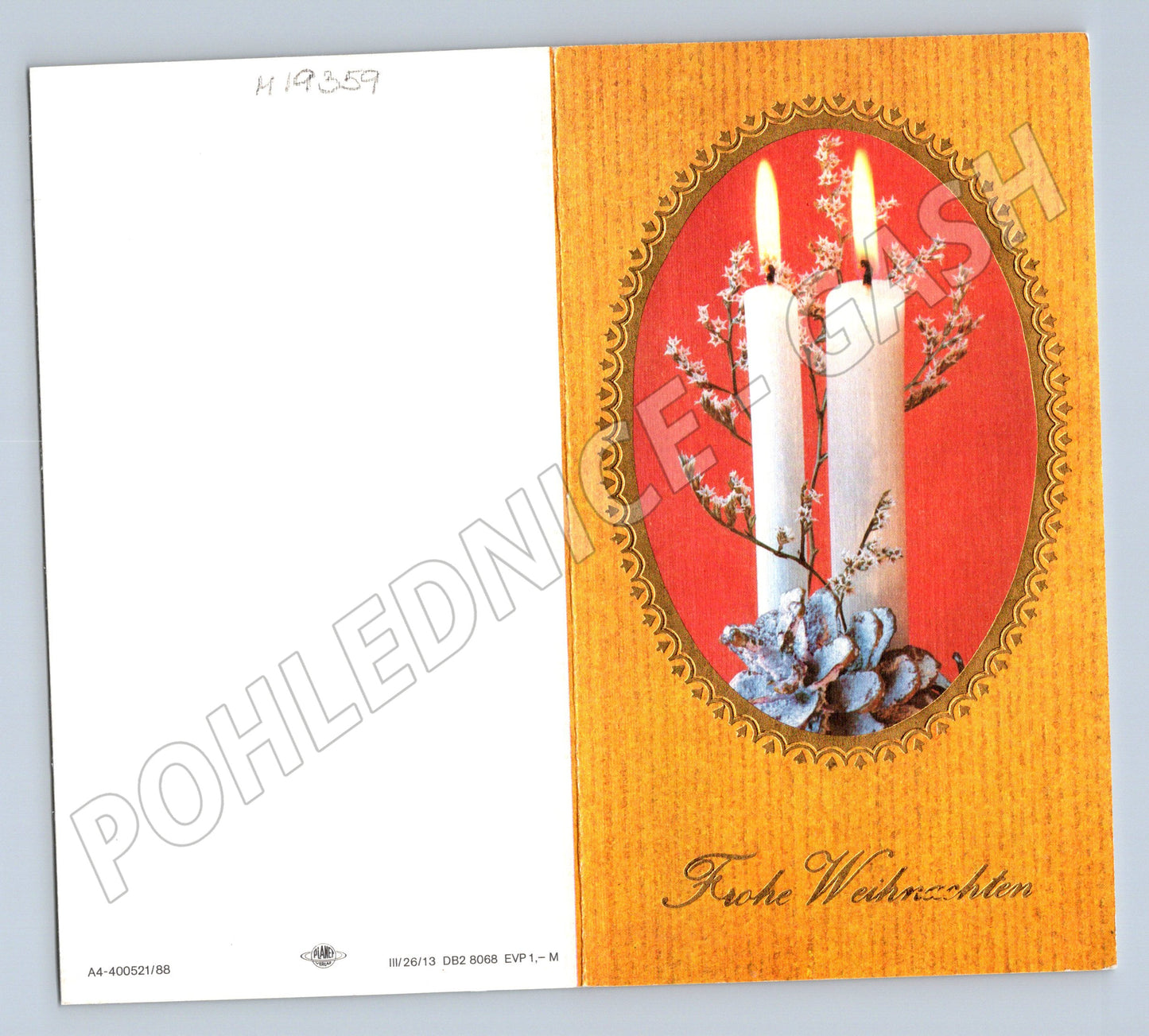 Pohlednice Německo Frohe Weihnachten svíčky (M19359)