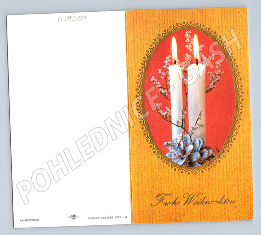 Pohlednice Německo Frohe Weihnachten svíčky (M19359)