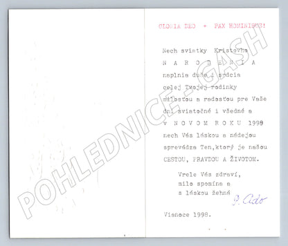 Pohlednice Vánoční přání barevný motiv 1998 (M19361)