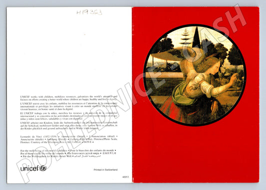 Pohlednice UNICEF Fra Angelico Zvěstování Panně Marii (M19363)