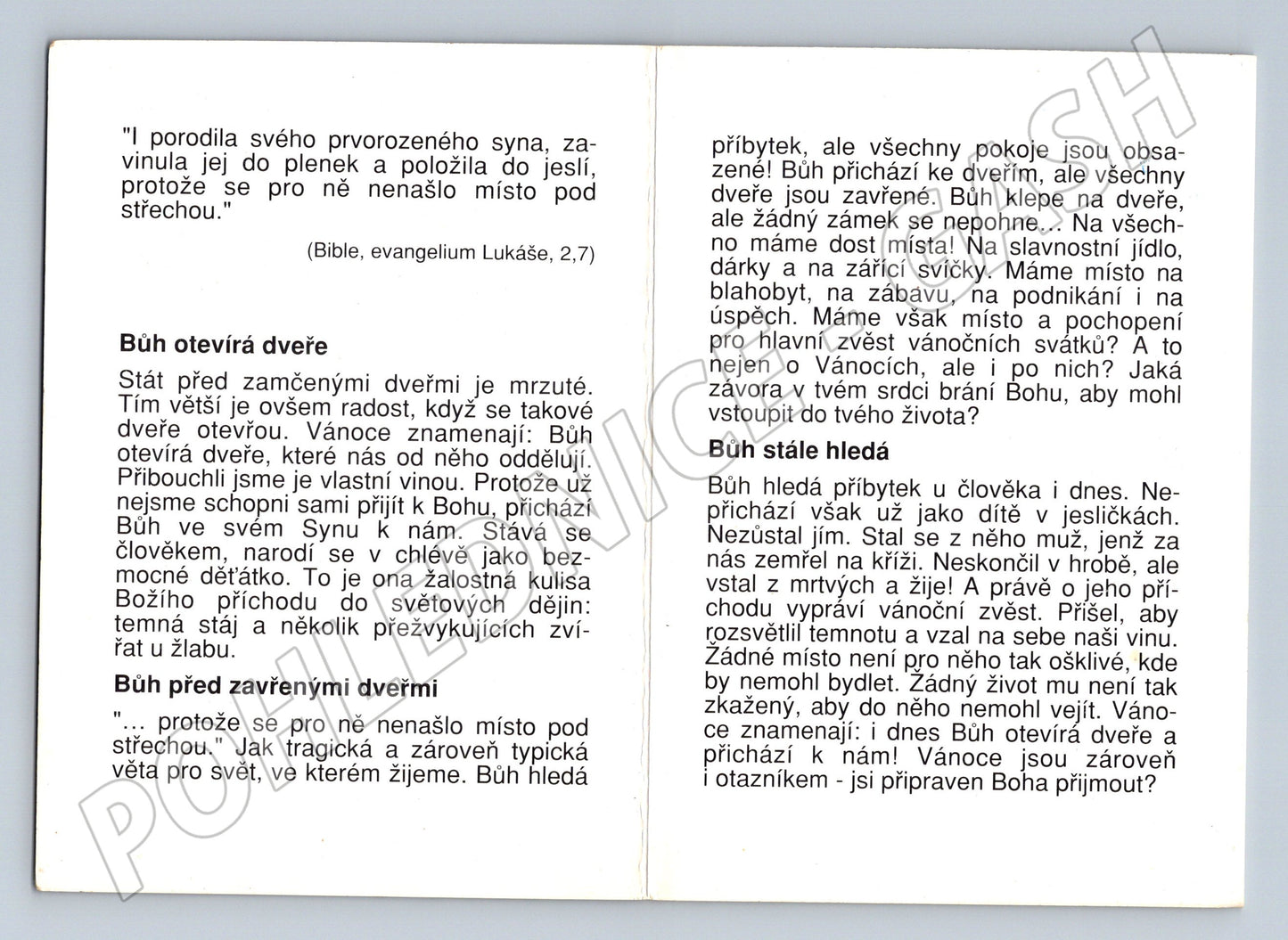 Pohlednice Zimní krajina Vánoce biblické poselství ČR (M19382)