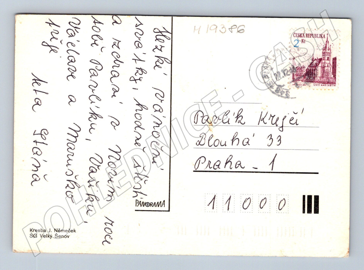 Pohlednice kresba J Němeček čtyřlístek Fifinka (M19386)