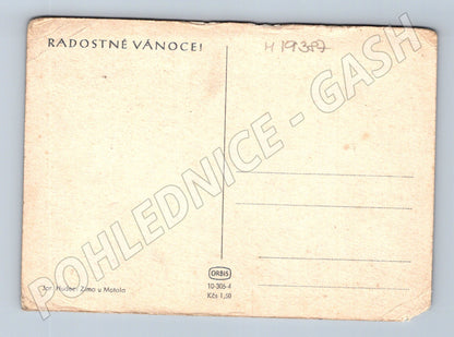 Pohlednice Zima u Motola Jar Hudec vánoční ORBIS malý formát (M19387)