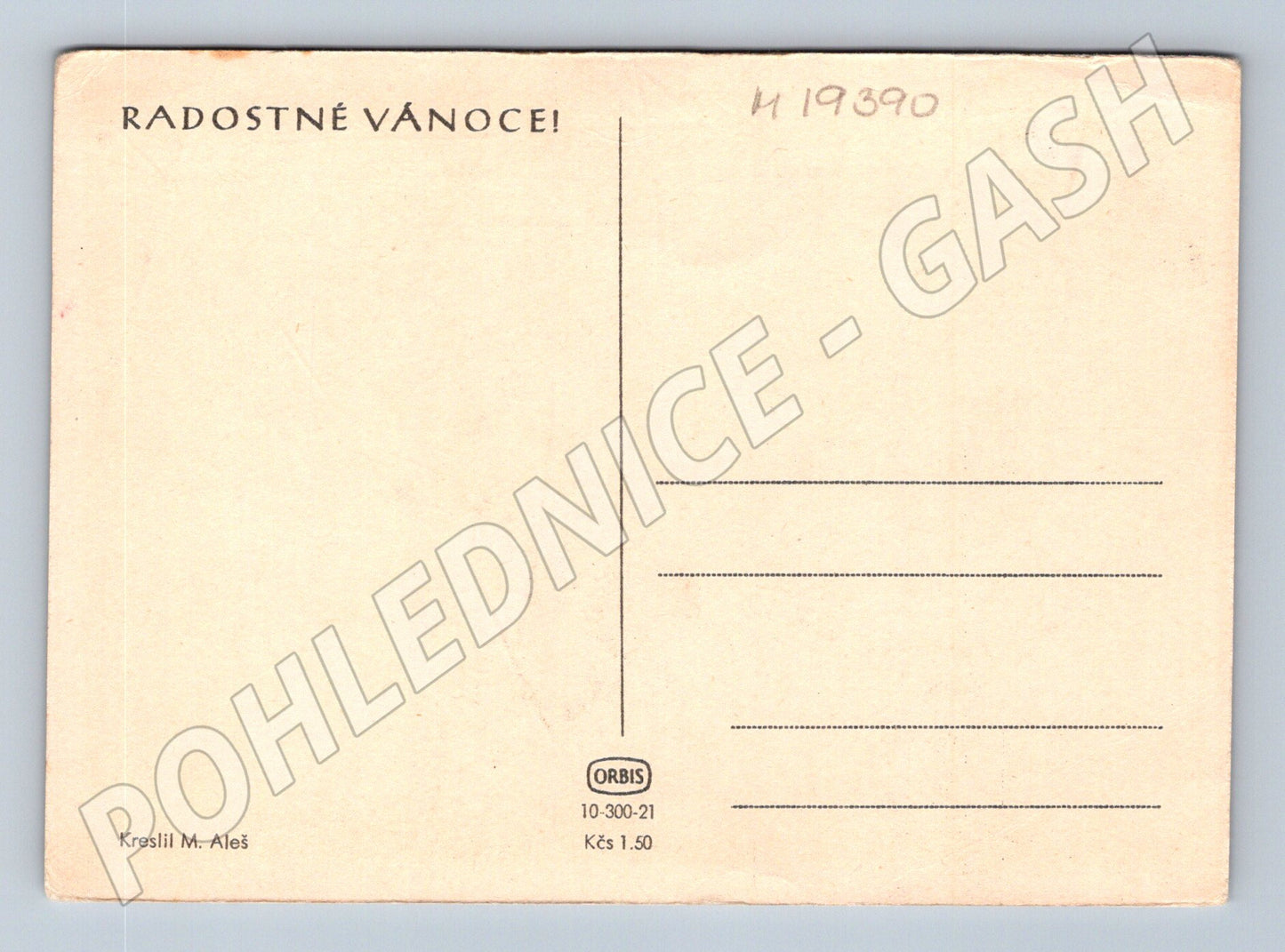 Pohlednice Vánoční pohlednice M. Aleš Radostné Vánoce ORBIS (M19390)