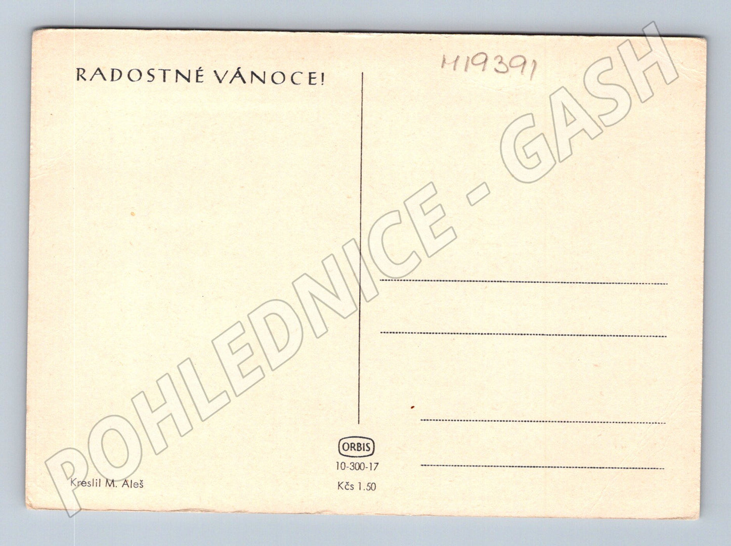 Pohlednice Mikoláš Aleš Radostné Vánoce Orbis čistá (M19391)