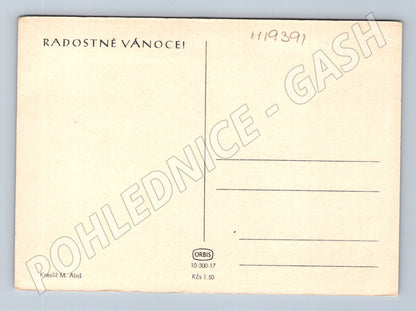 Pohlednice Mikoláš Aleš Radostné Vánoce Orbis čistá (M19391)