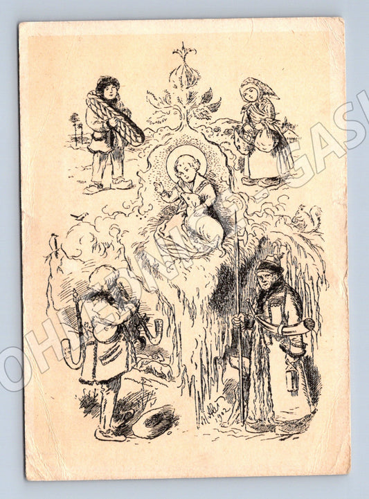 Pohlednice Vánoční Betlém ČR malý formát Orbis (M19393)