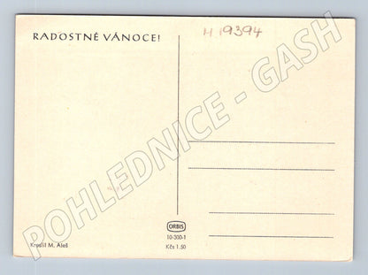Pohlednice Historická vánoční ilustrace M Aleš malý formát (M19394)