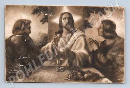Pohlednice Velikonoční Poslední večeře náboženský motiv ČSR (M19400)