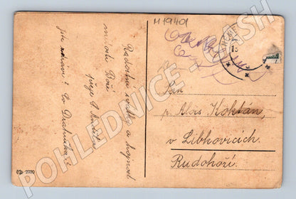 Pohlednice Velikonoční Kristus vzkříšení malý formát před 195 (M19401)