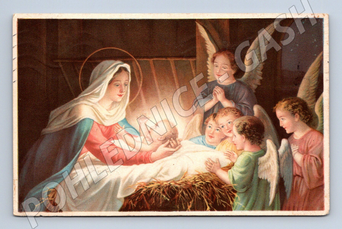 Pohlednice Narození Páně Čechy Morava 1942 malý formát (M19403)