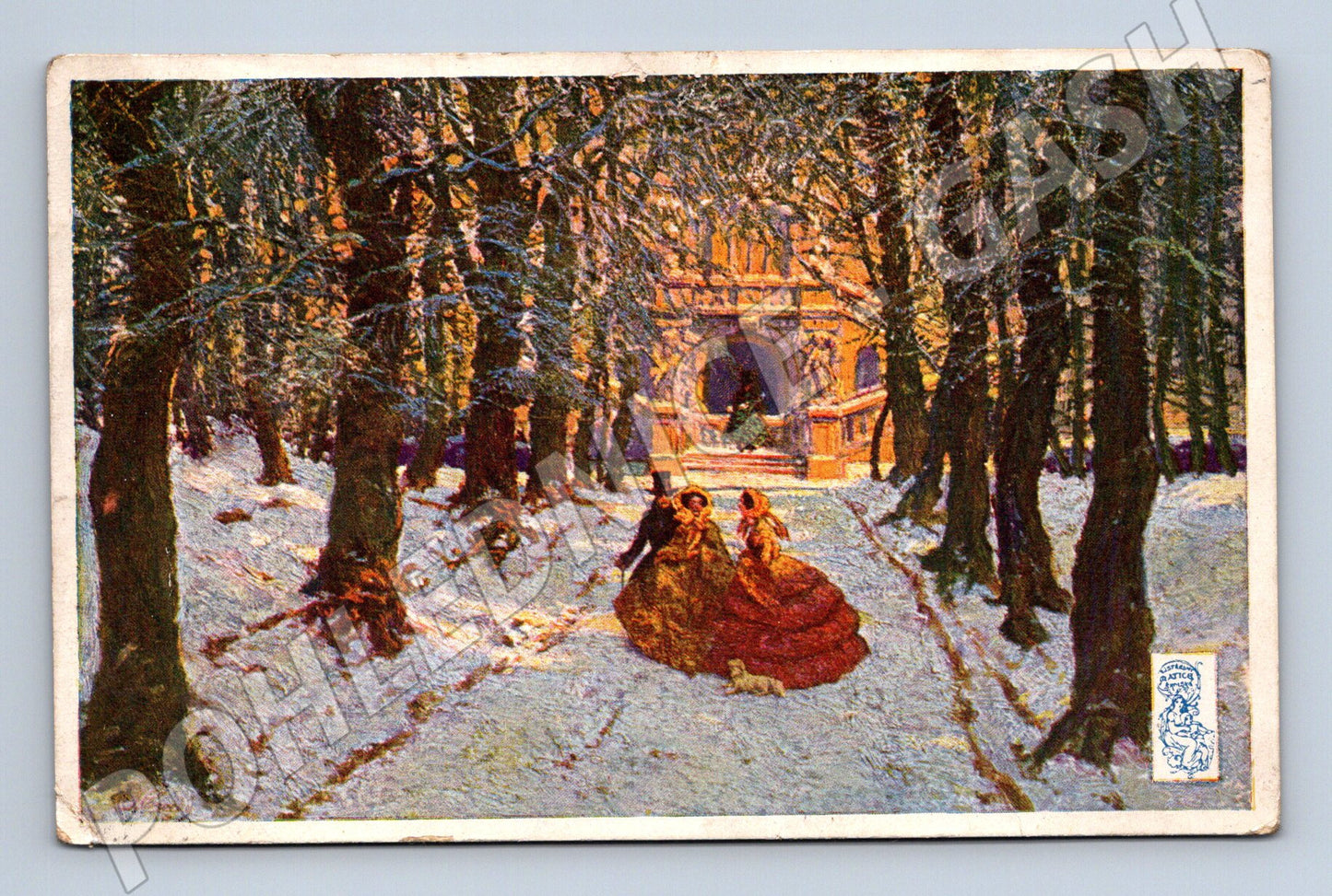 Pohlednice Vánoční ČSR 1940 zimní scéna razítkovaná (M19408)