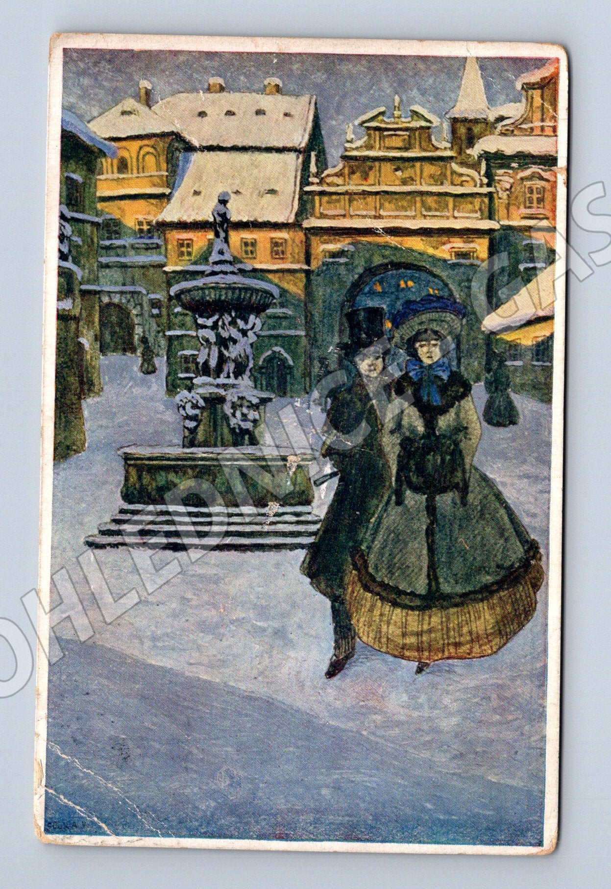 Pohlednice Praha zimní motiv (M19410)