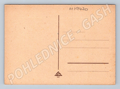 Pohlednice Ilustrovaná dvě děti v dešti Salač (M19420)