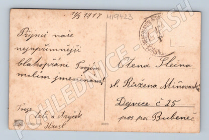 Pohlednice růže 1917 Česká republika malý formát (M19423)