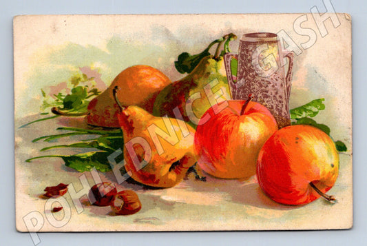 Pohlednice Starý pohled malířství zátiší s ovocem a džbánem (M19426)