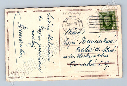 Pohlednice Srdečné Přání květiny 1926 ČSR malý formát (M19434)