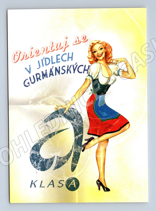 Pohlednice KlasA pin-up dívka česká kuchyně (M19463)
