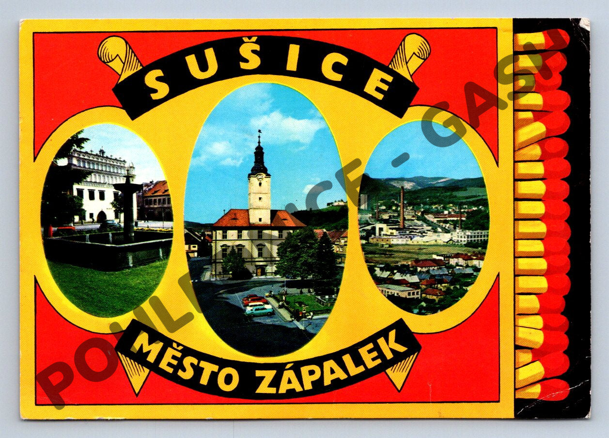 Pohlednice Sušice město zápalek Šumava Orbis (M1947)