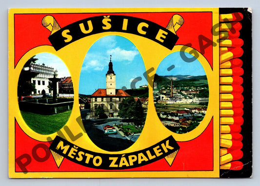 Pohlednice Sušice město zápalek Šumava Orbis (M1947)