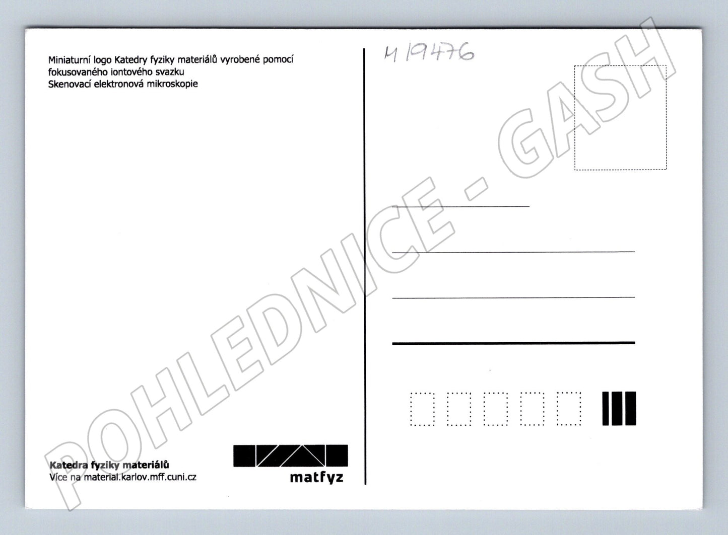 Pohlednice Katedra fyziky materiálů UK reliéf věda matfyz (M19476)