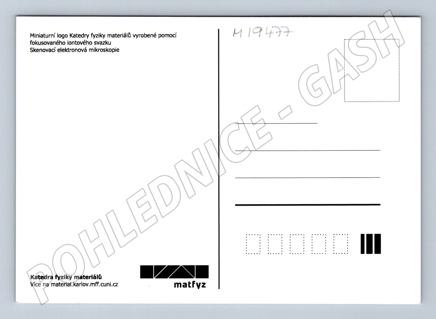 Pohlednice Katedra fyziky materiálů UK mikroskopický snímek m (M19477)