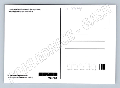 Pohlednice povrch titanu pod mikroskopem Matfyz UK (M19479)