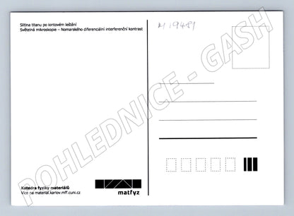 Pohlednice Vědecká titan slitina pod mikroskopem matfyz (M19481)