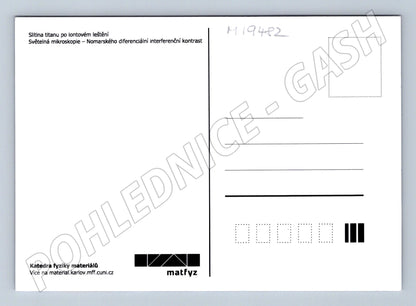 Pohlednice Vědecká mikroskopie slitiny titanu Matfyz UK (M19482)