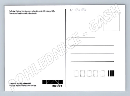 Pohlednice ZnO tyčinky transmisní elektronová mikroskopie Mat (M19484)