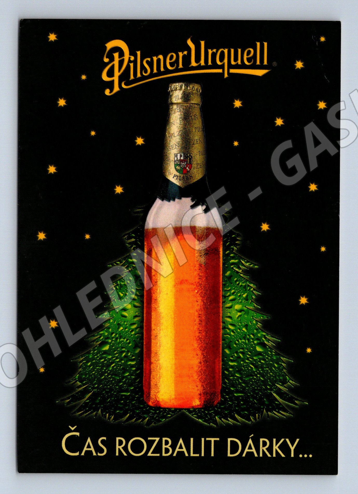 Pohlednice Pilsner Urquell Čas rozbalit dárky Boomerang Freec (M19485)