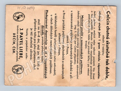 Pohlednice Calcin Děčín ČSR dítě s lžičkou lékárenská reklama (M19489)