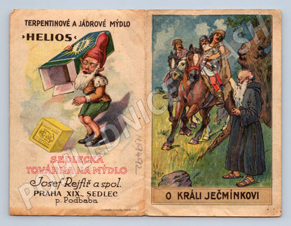 Pohlednice O králi Ječmínkovi ilustrace mýdlo Helios (M19492)