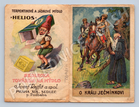Pohlednice O králi Ječmínkovi ilustrace mýdlo Helios (M19492)