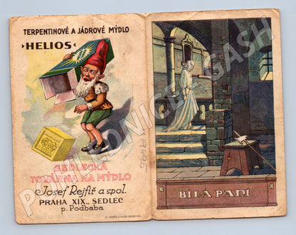 Pohlednice Bílá paní reklama na mýdlo Helios Sedlec ČR (M19495)