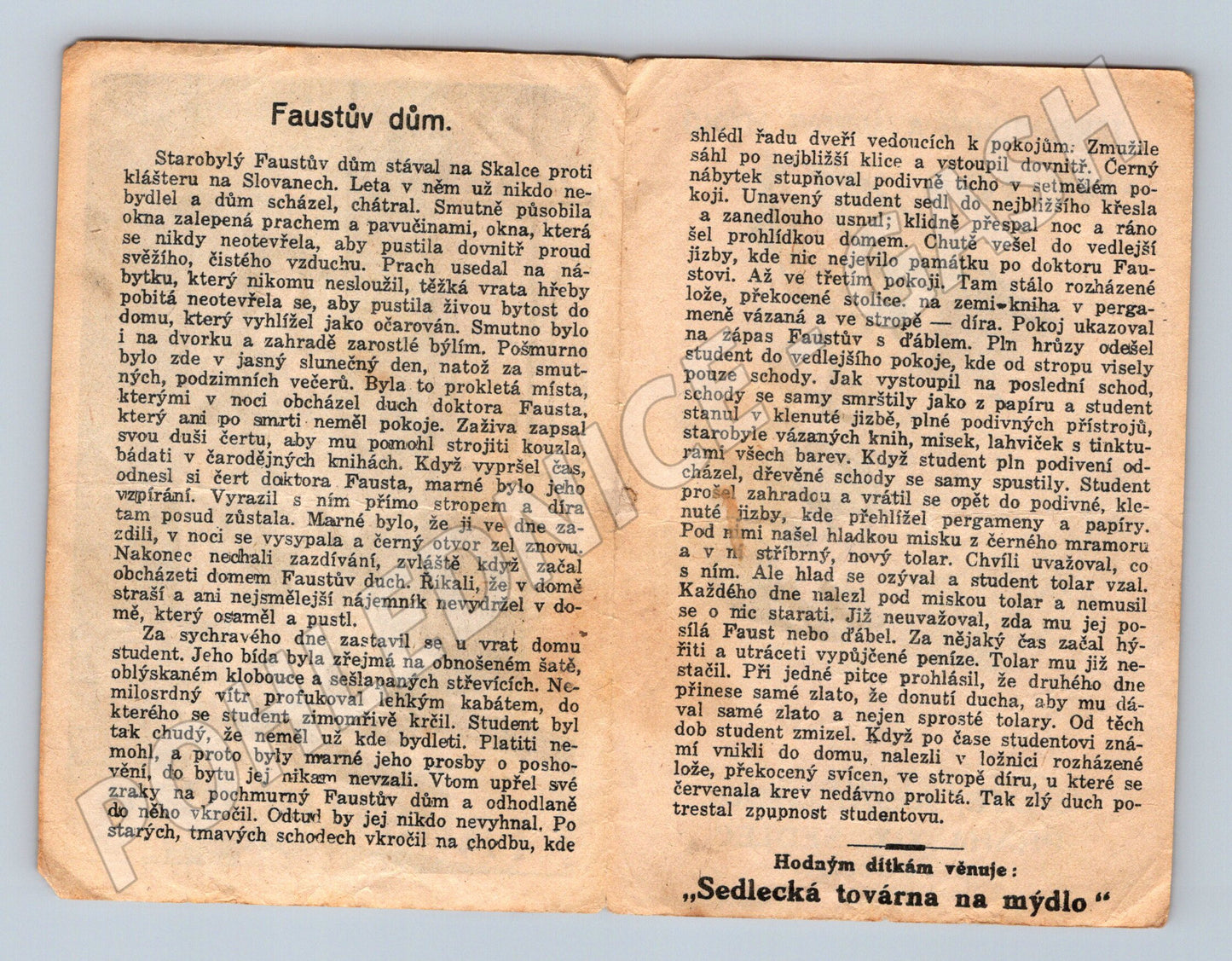 Pohlednice Sedlecká továrna na mýdlo Faustův dům Praha do 195 (M19497)