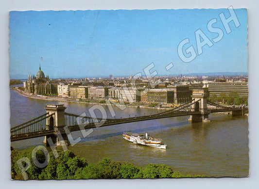 Pohlednice Budapešť Řetězový most Parlament Dunaj Maďarsko (M19514)