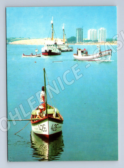 Pohlednice Bulharsko Nesebar lodě v přístavu 1979 (M19521)