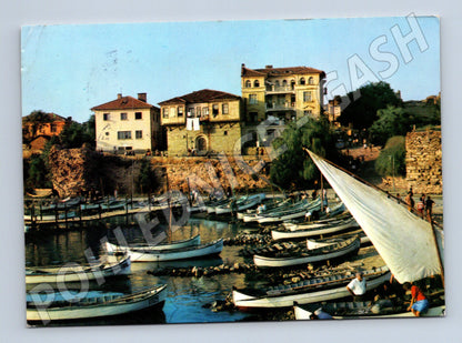 Pohlednice Bulharsko Nesebar rybářský přístav lodě zaslaná (M19524)