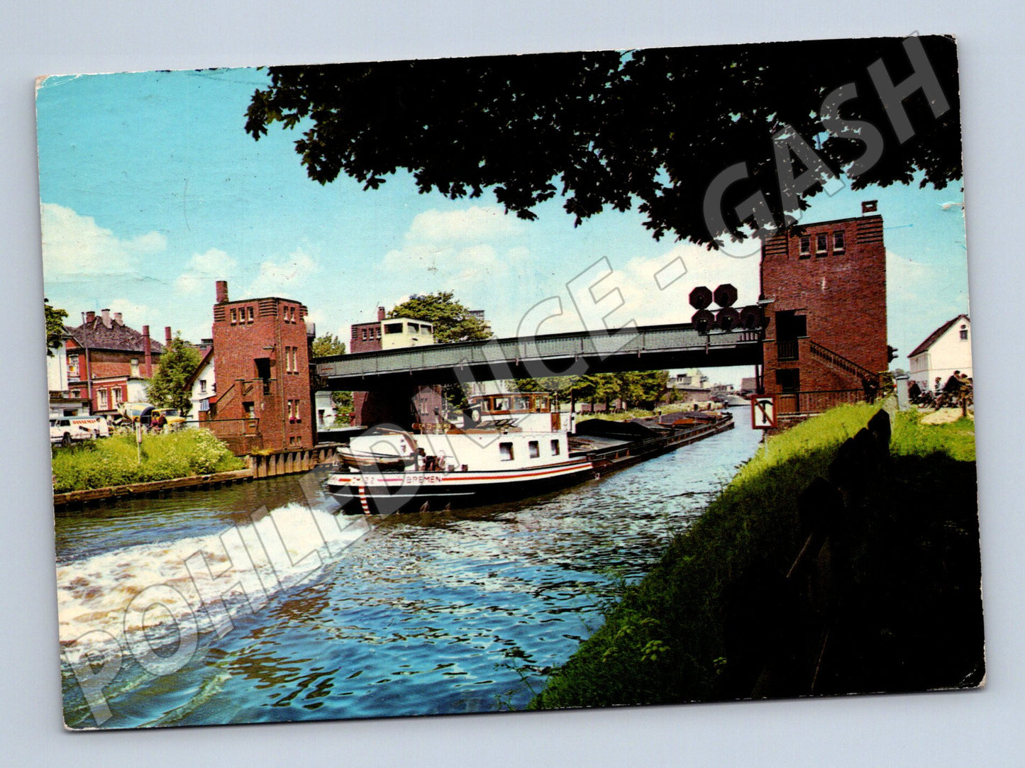 Pohlednice Oldenburg kanál s lodí Amalienbrücke (M19526)