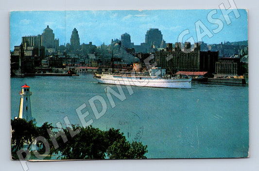 Pohlednice Montreal Kanada přístav a zaoceánský parník (M19529)