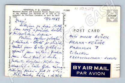 Pohlednice Montreal Kanada přístav a zaoceánský parník (M19529)
