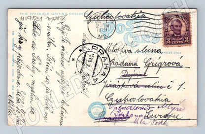 Pohlednice Boat Drill Annapolis MD lodě USA zaslaná do Českos (M19531)